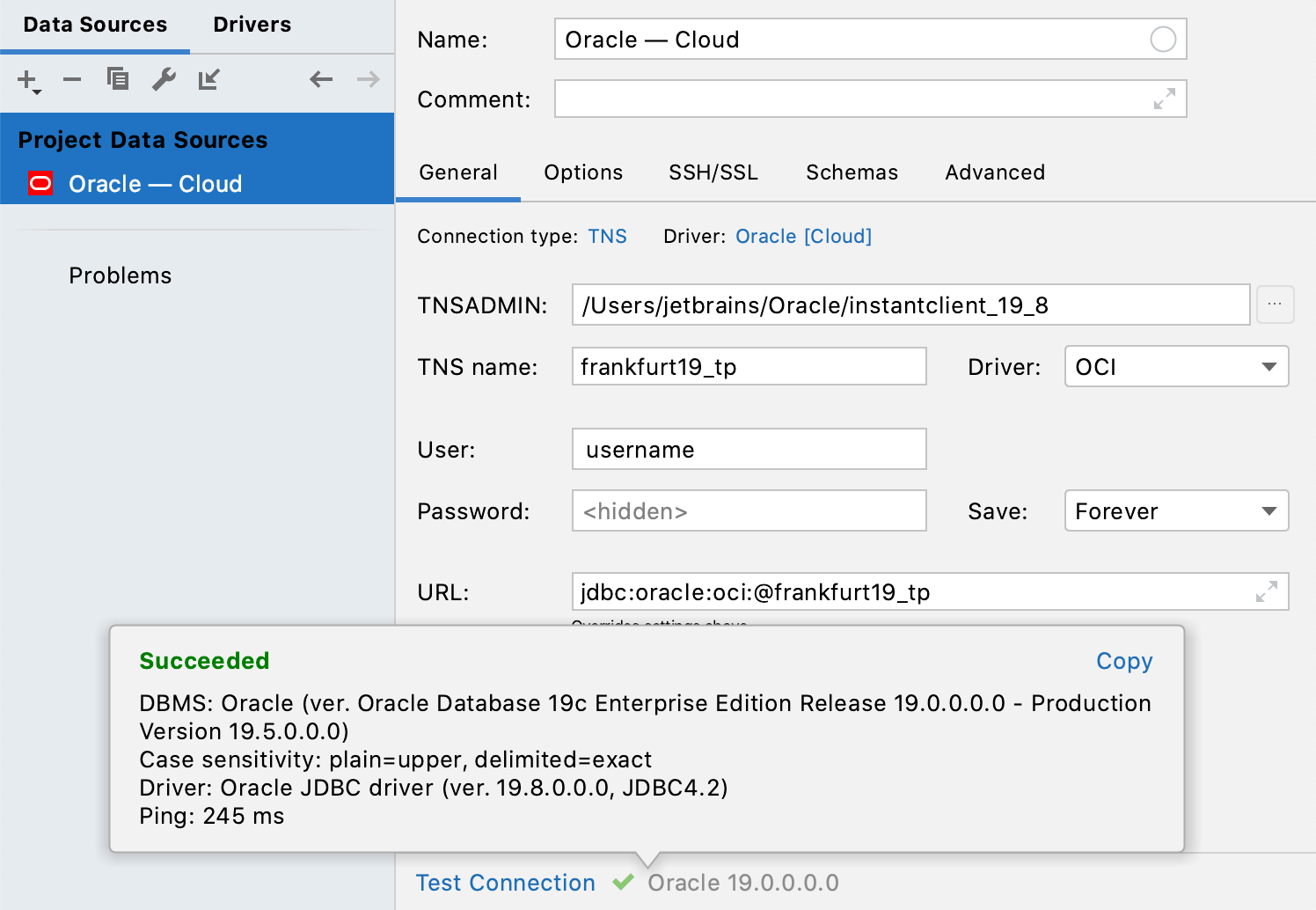 Create the OCI connection Create the OCI connection