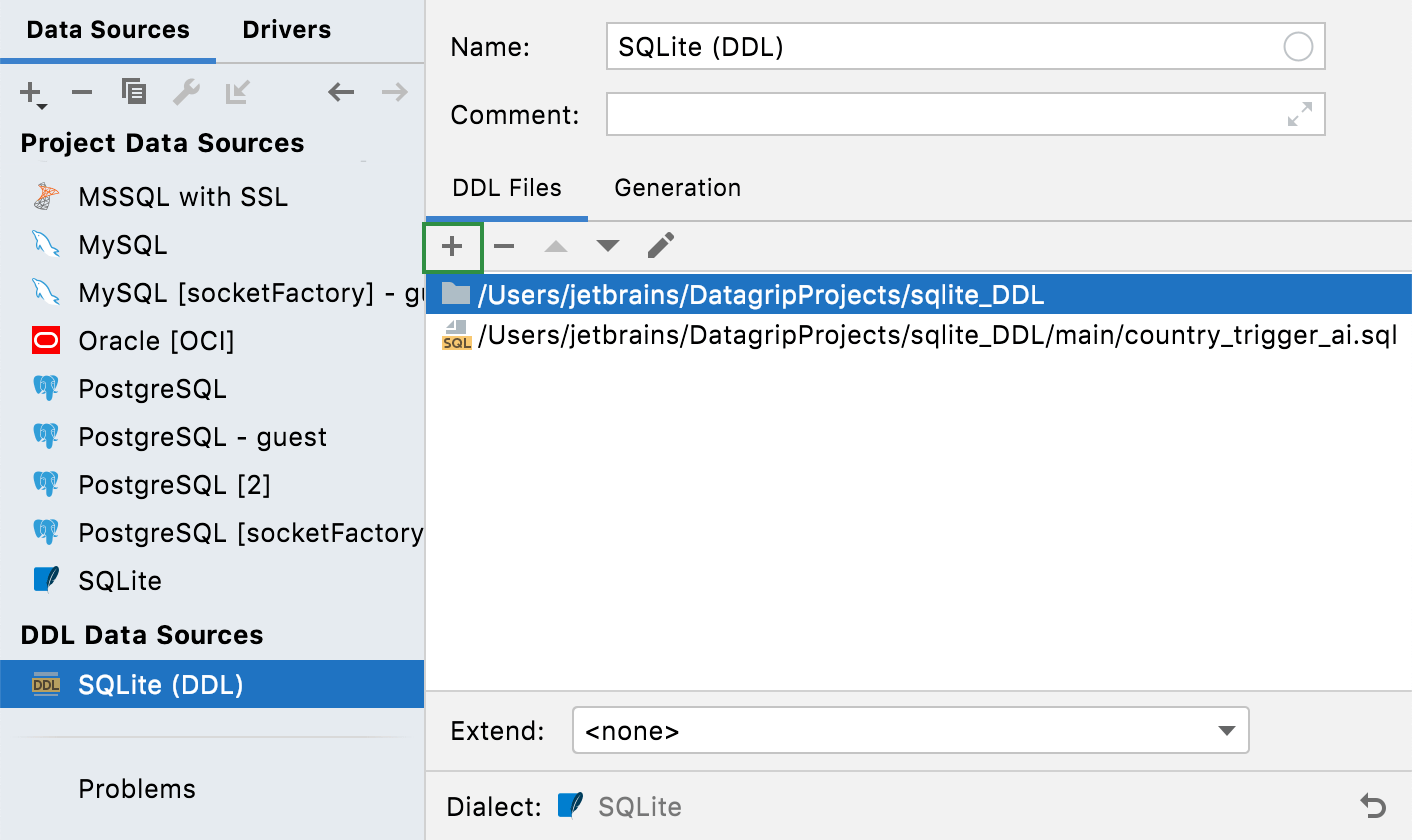 set a dialect for the DDL set a dialect for the DDL