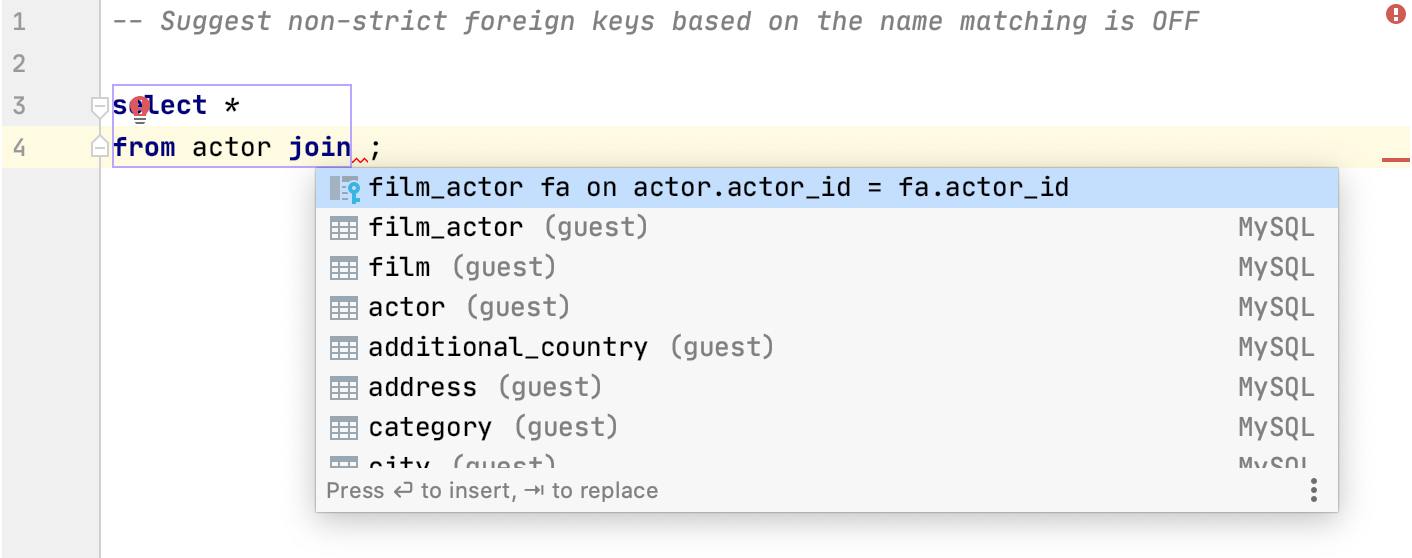 Suggest Non Strict Foreign Keys Based On The Name Matching is Off Suggest Non Strict Foreign Keys Based On The Name Matching is Off