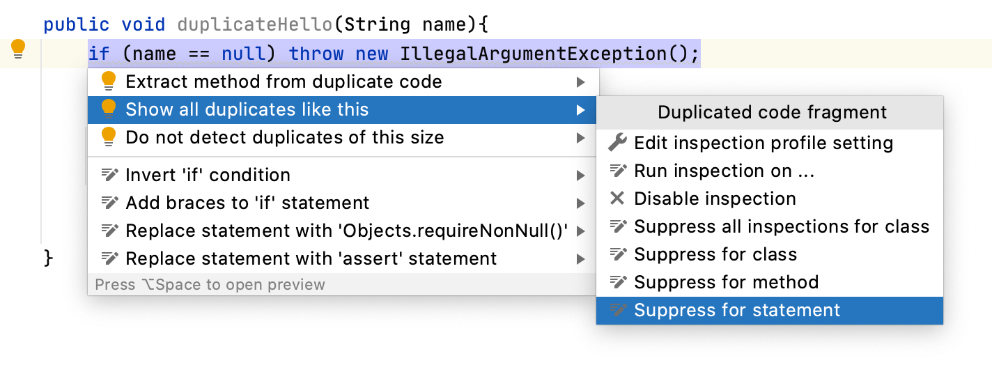 Suppressing the inspection Suppressing the inspection