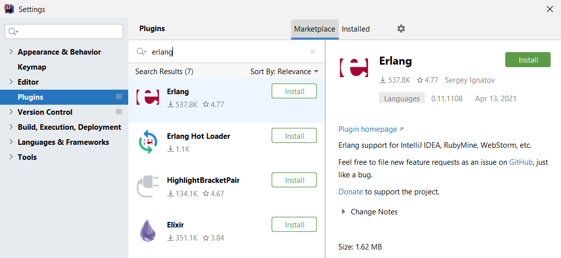 Installing the Erlang plugin Installing the Erlang plugin