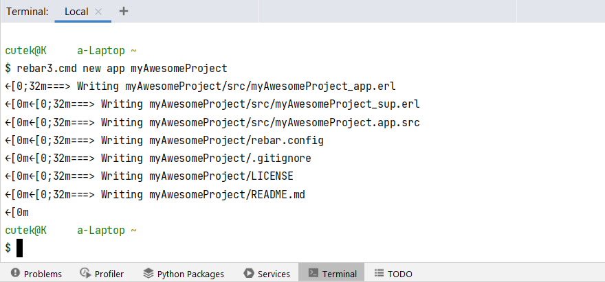 Running rebar3 from IDE terminal Running rebar3 from IDE terminal