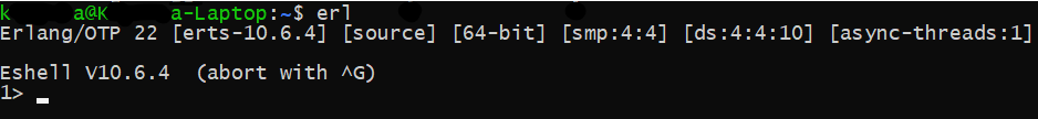 Verifying the Erlang OTP is installed correctly Verifying the Erlang OTP is installed correctly
