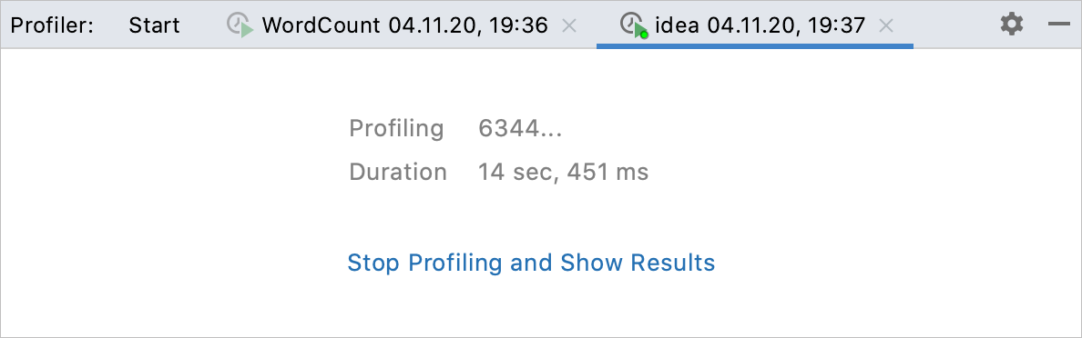 Getting the profiling results Getting the profiling results