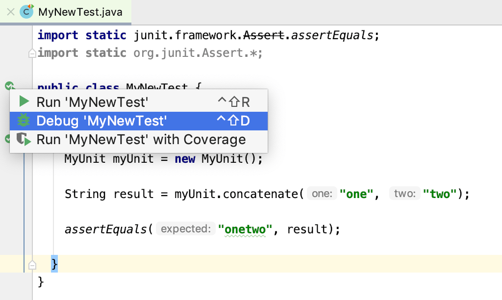 Debug test Debug test