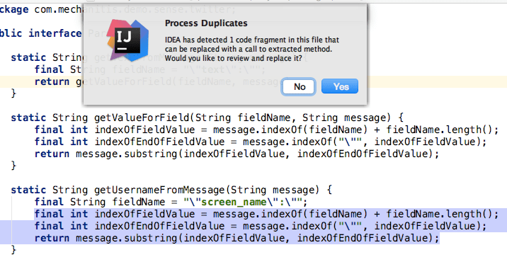 Refactor duplicate code Refactor duplicate code