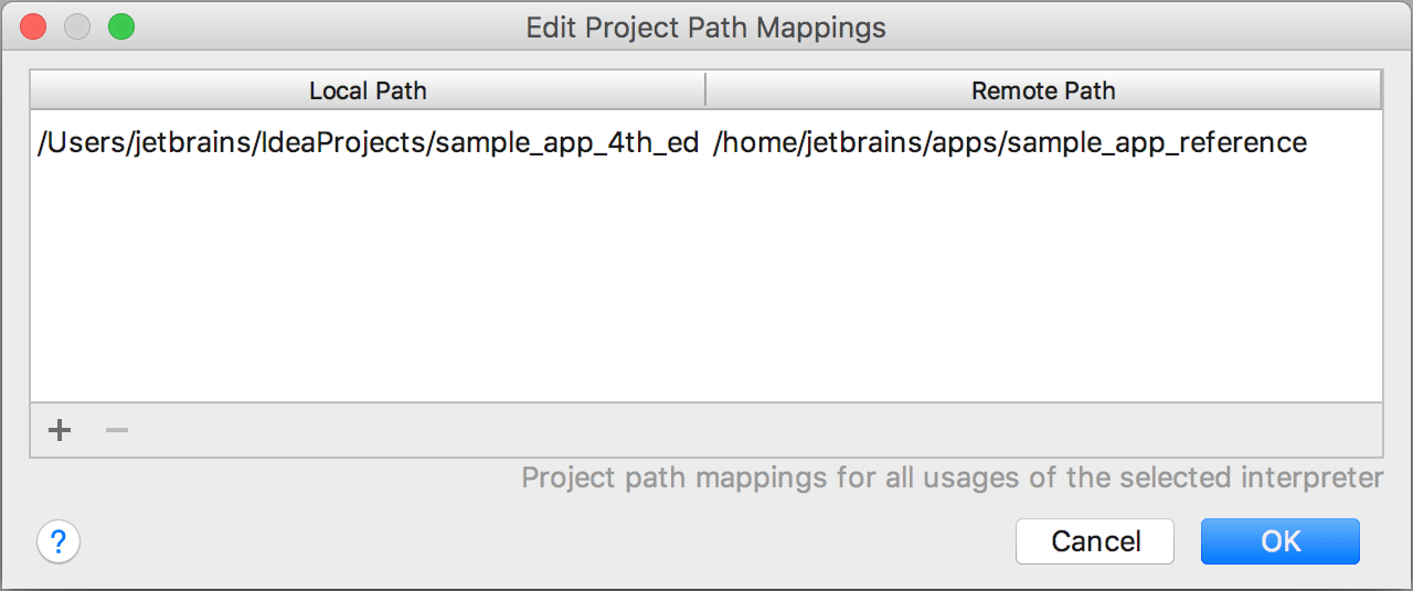 Edit project path mappings Edit project path mappings