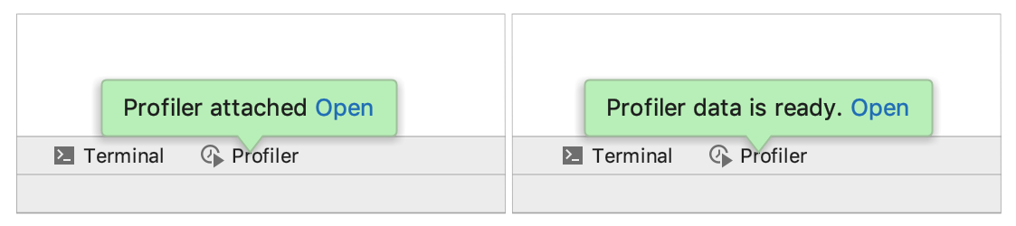 Profiler popup informing that the data is ready Profiler popup informing that the data is ready