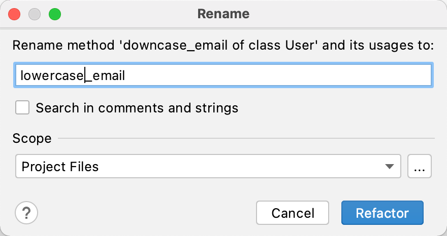 Rename dialog Rename dialog