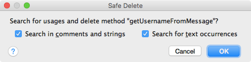 Safe delete dialog Safe delete dialog