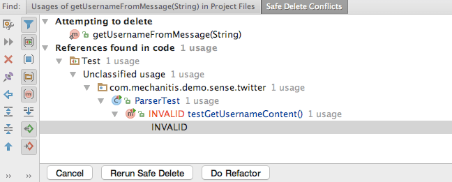No more usages of the method No more usages of the method