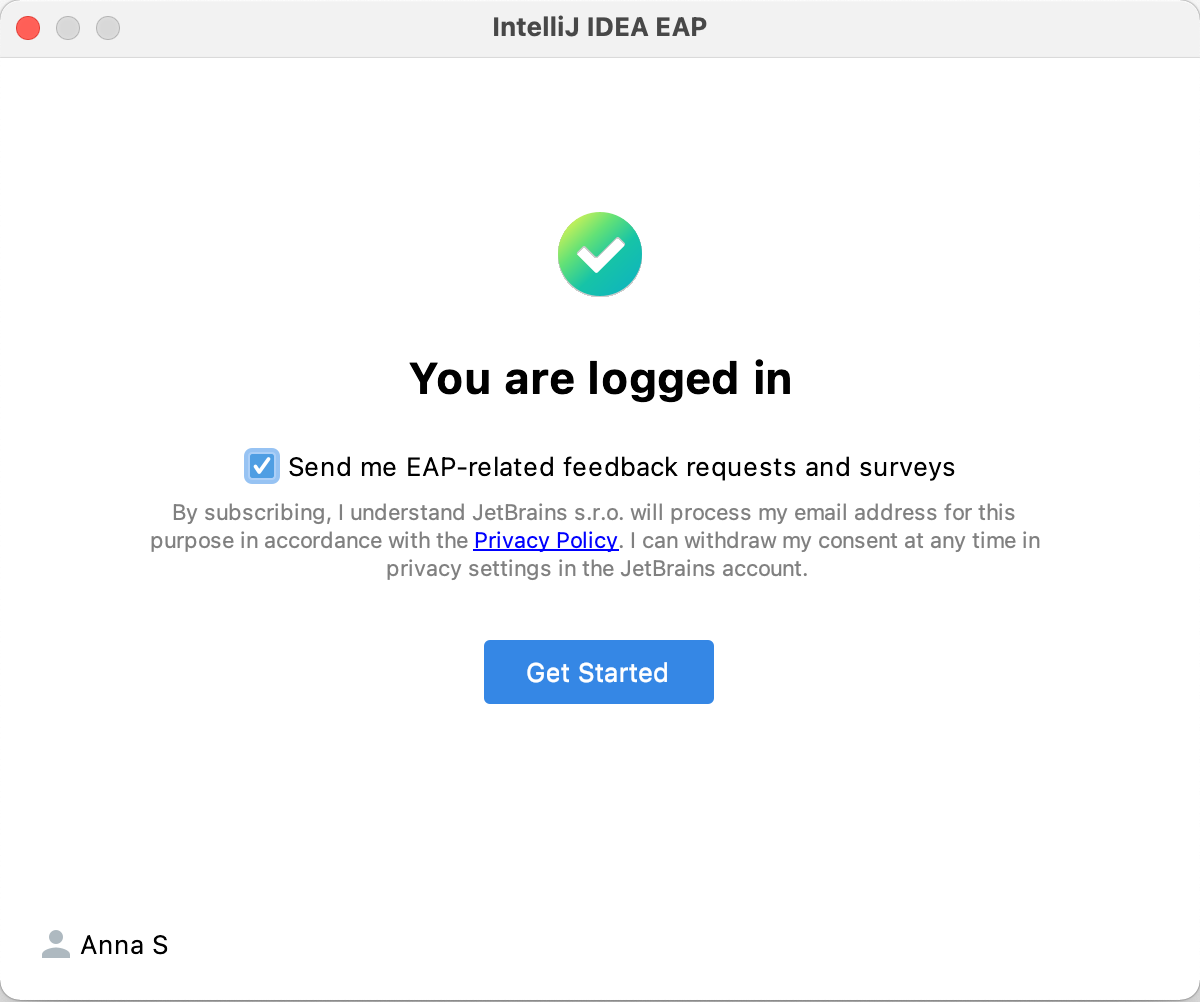 Successful login Successful login