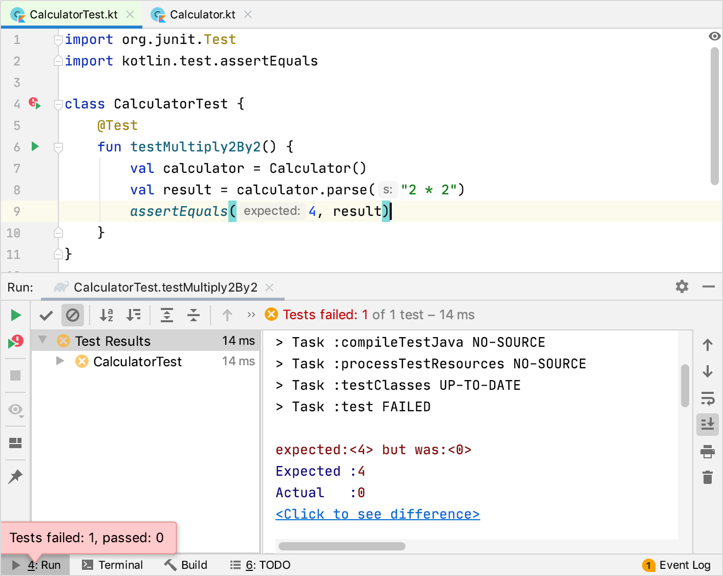 Running the test Running the test