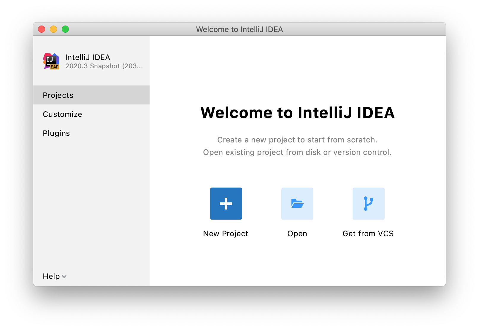 Welcome screen Welcome screen