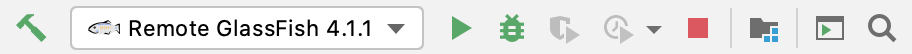 Remote GlassFish run configuration in the selector Remote GlassFish run configuration in the selector