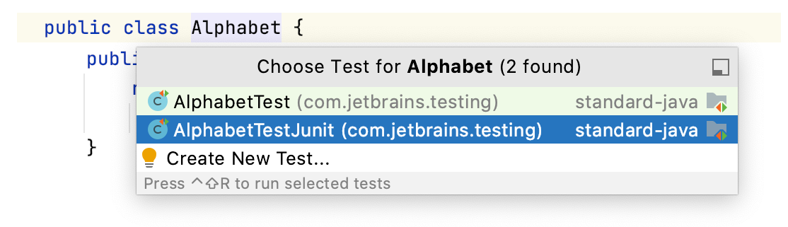 Navigate to test from production code Navigate to test from production code