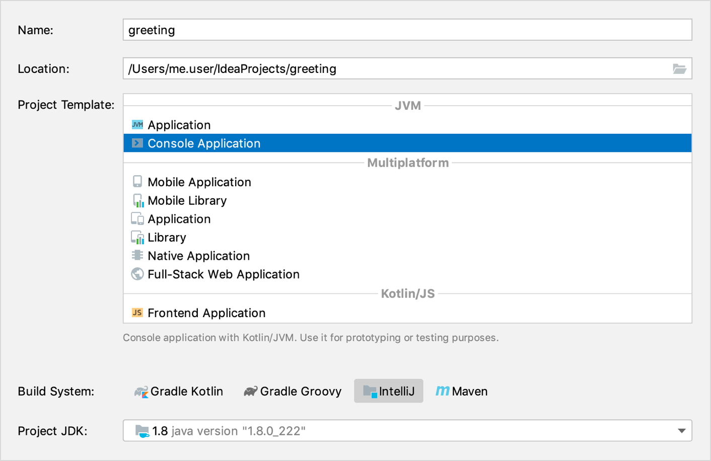 Kotlin new project idea Kotlin new project idea
