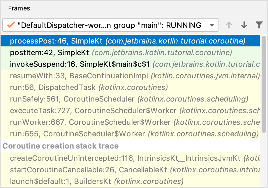 Kotlin debug coroutines frames Kotlin debug coroutines frames