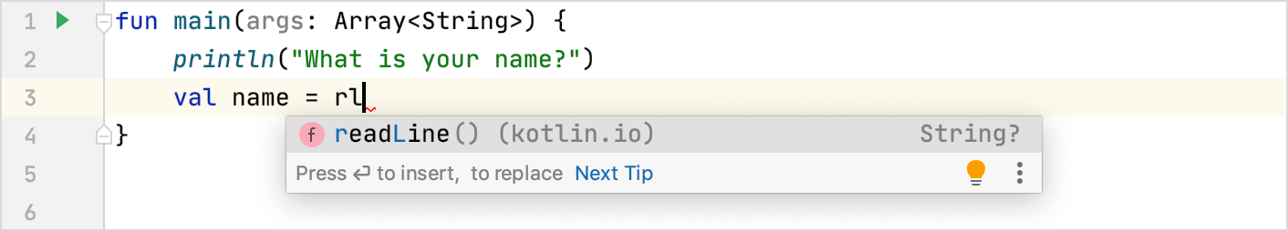 Code completion in action Code completion in action