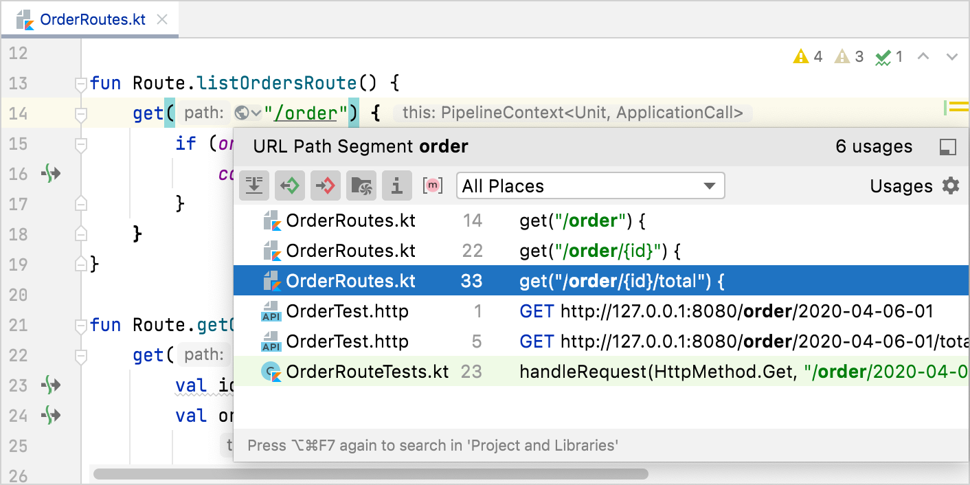 Find usages Find usages