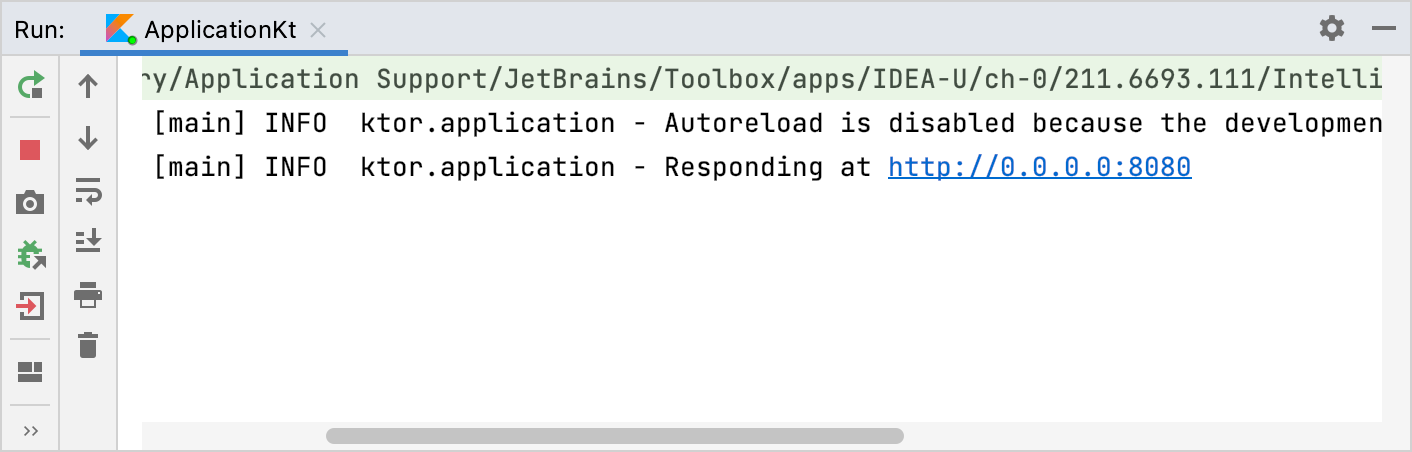 Run tool window Run tool window