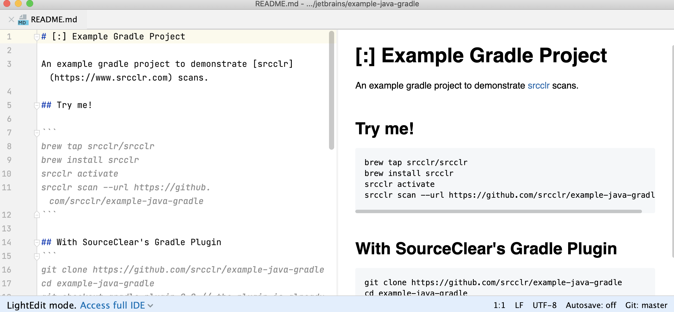 LightEdit mode LightEdit mode