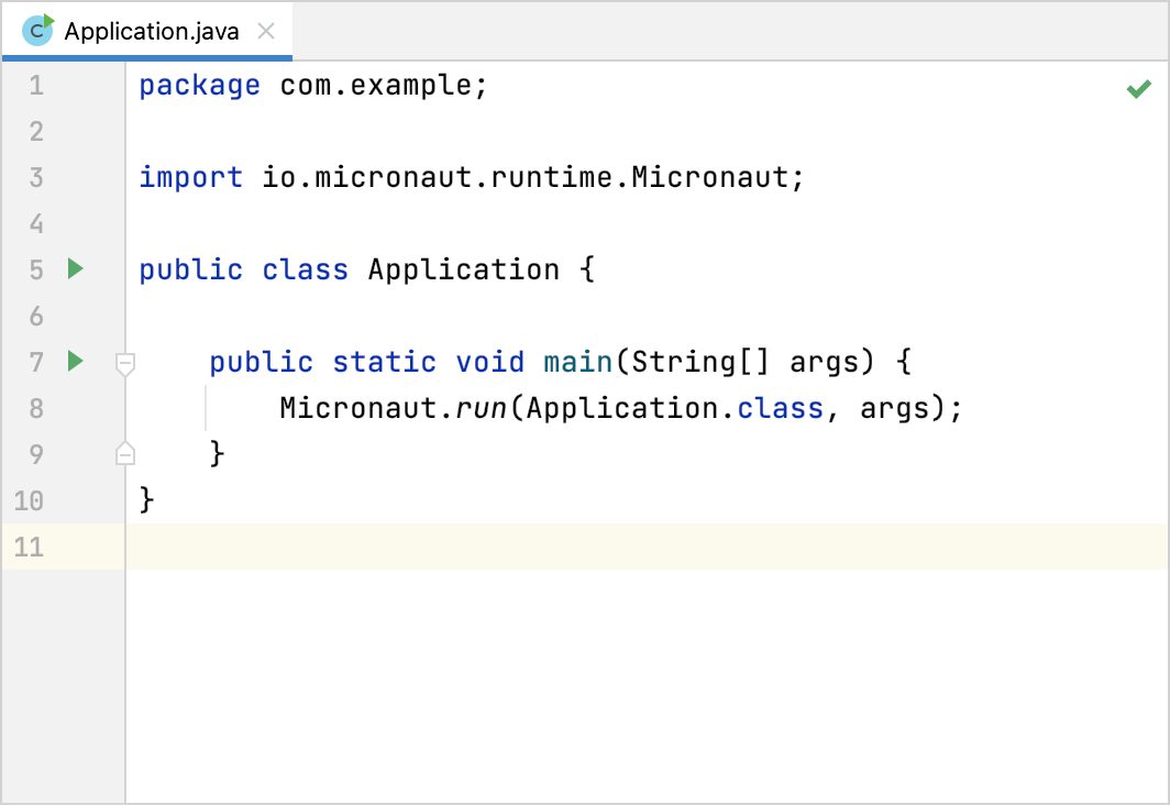 The default Micronaut application main class The default Micronaut application main class