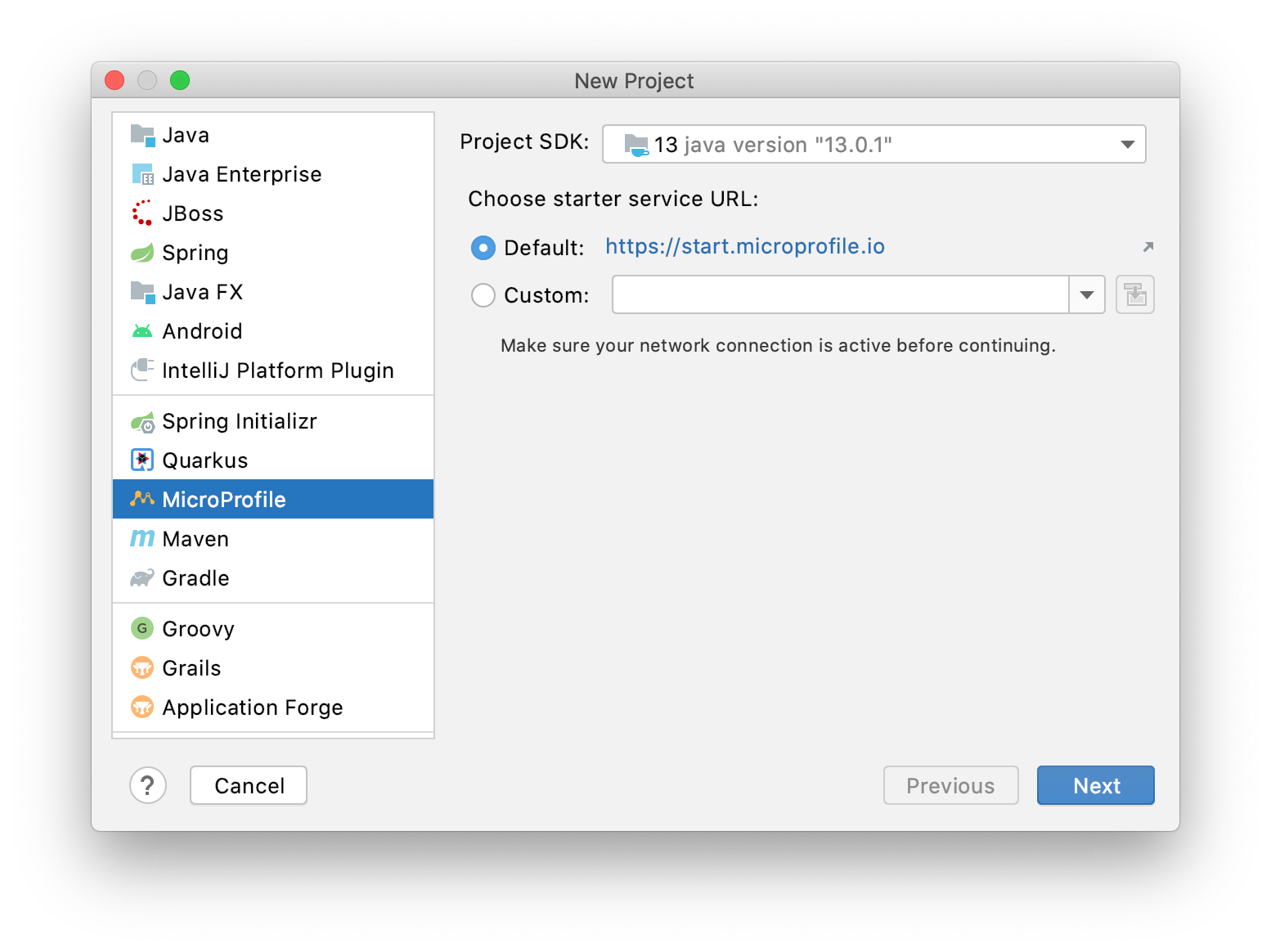 New MicroProfile project wizard New MicroProfile project wizard