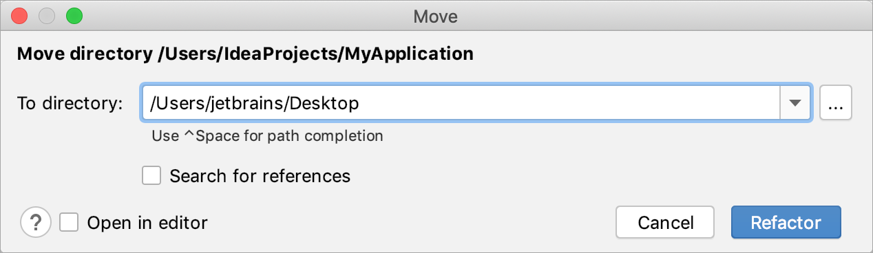 Moving a project to another location Moving a project to another location