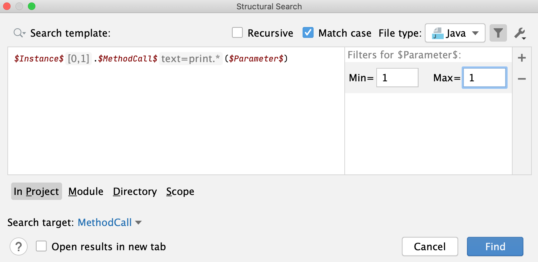 Add the count filter for parameter Add the count filter for parameter
