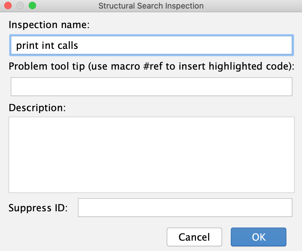 Inspection name Inspection name