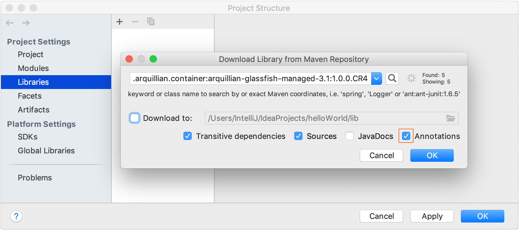 Downloading a library from Maven Downloading a library from Maven
