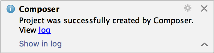the Composer Log notification message the Composer Log notification message