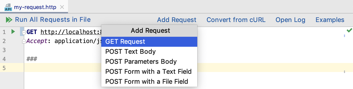 Add an HTTP request Add an HTTP request
