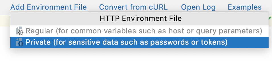 Select Environment popup Select Environment popup