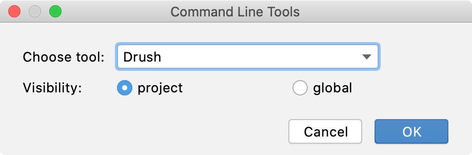 the Command Line Tools dialog the Command Line Tools dialog