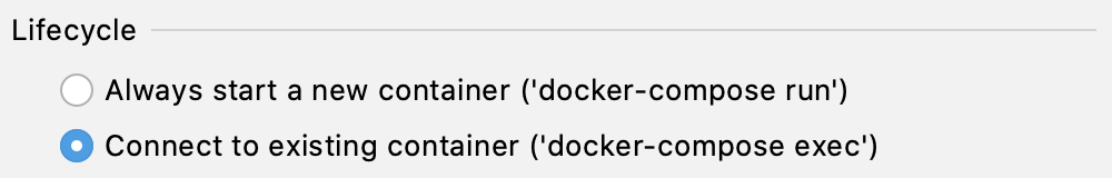 docker-compose exec for PHP interpreter docker-compose exec for PHP interpreter