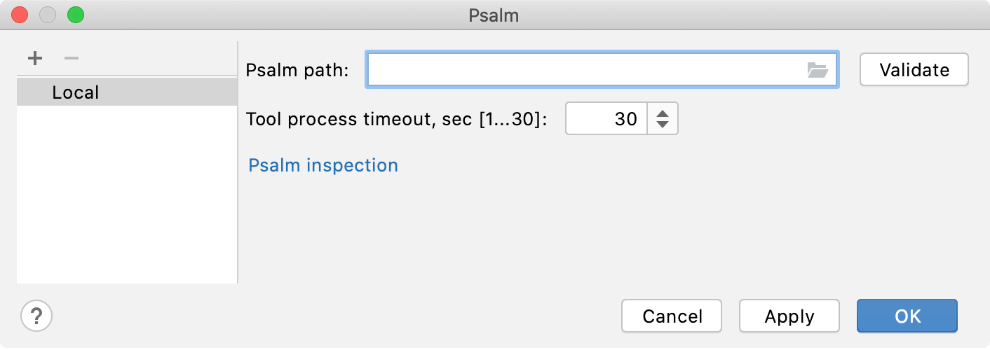 Empty Psalm path field Empty Psalm path field