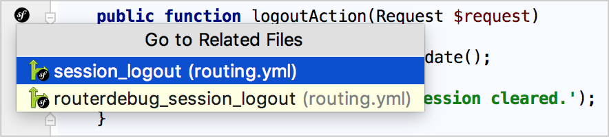 Navigate to Symfony related files Navigate to Symfony related files