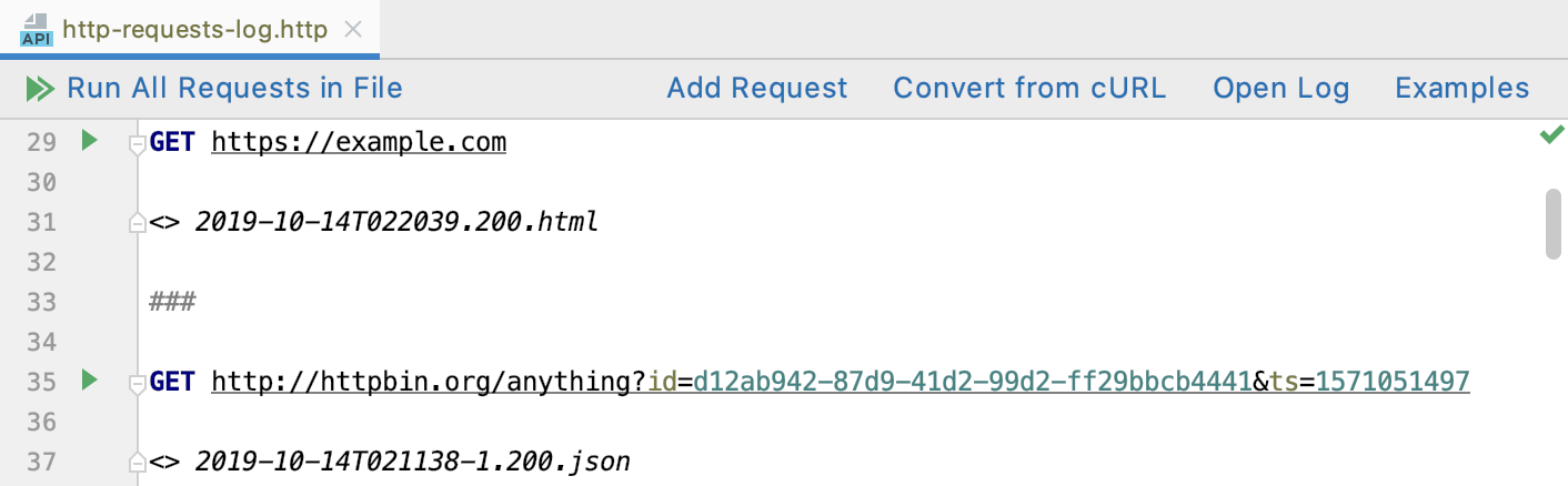 Requests history Requests history