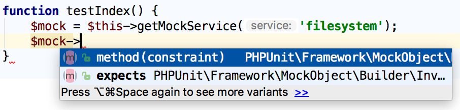 Symfony mock completion in a helper function not available Symfony mock completion in a helper function not available