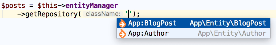 Symfony Doctrine repository completion Symfony Doctrine repository completion