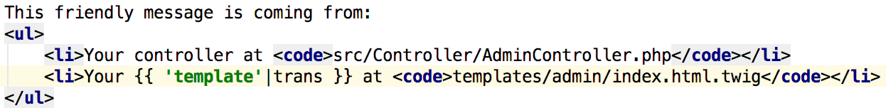 Template with the translation extracted Template with the translation extracted