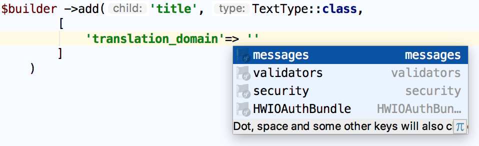 Symfony form builder translations completion Symfony form builder translations completion