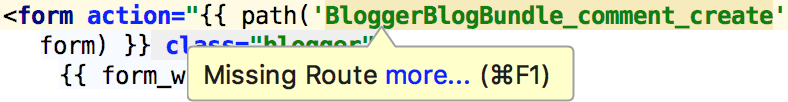the Missing Route Symfony inspection the Missing Route Symfony inspection