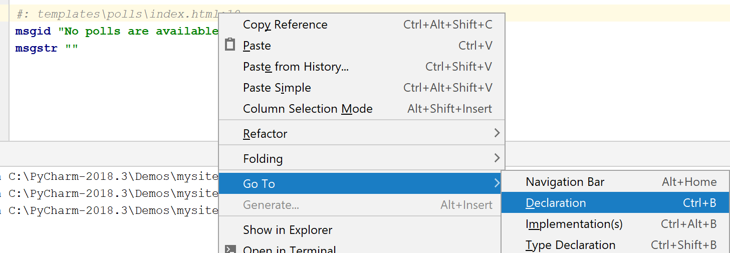 go to declaration go to declaration
