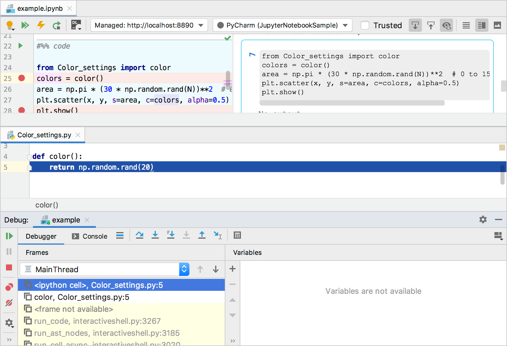 Stepping into a Python file Stepping into a Python file