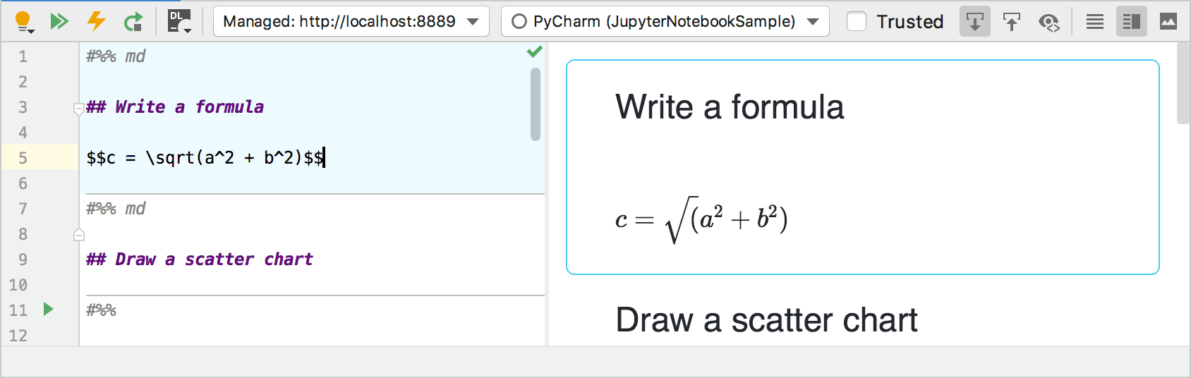 Example of a Markdown fragment Example of a Markdown fragment