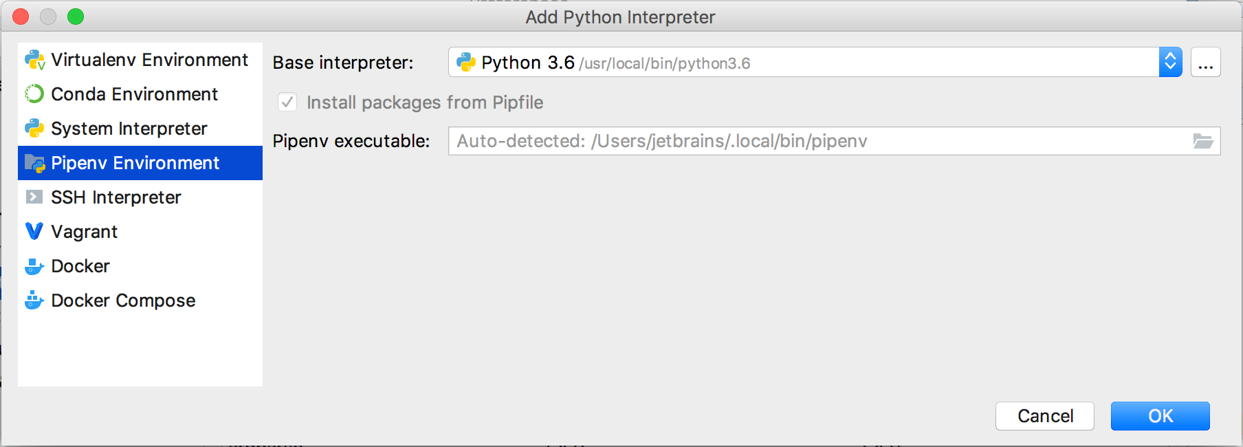 Adding a Pipenv environment Adding a Pipenv environment