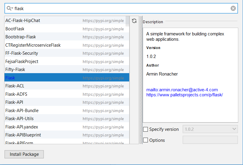 Adding the Flask package Adding the Flask package